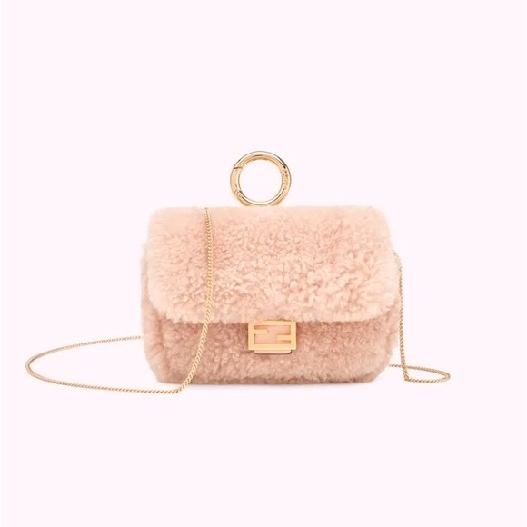 FENDI NANO SHEARLING BAGUETTE - Picture 1 of 7